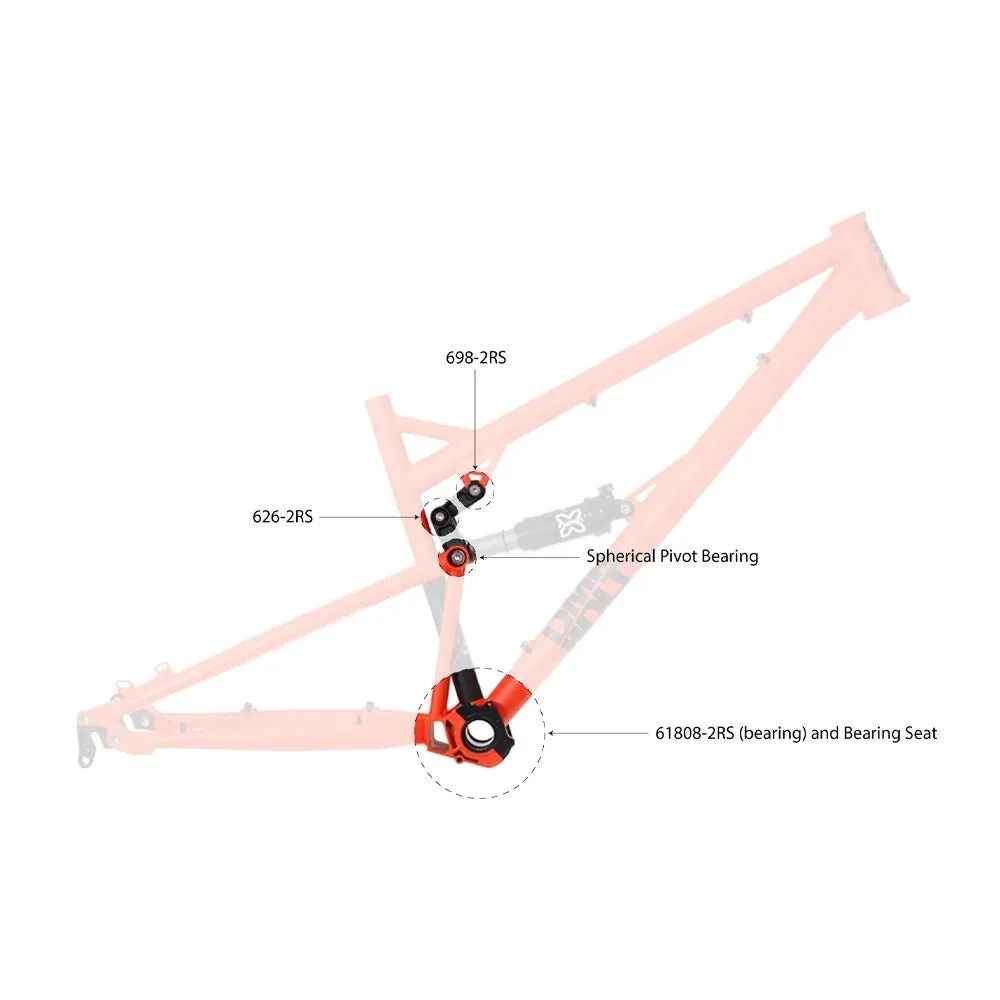 DMR Bolt link-leje 626-2RS 6x19x6 mm