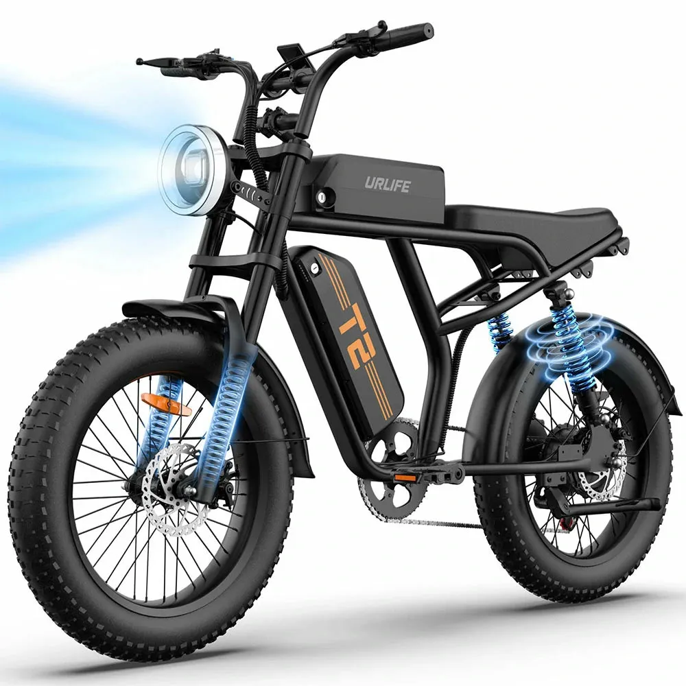 URLIFE T2 elcykel sort UK pendlerklar