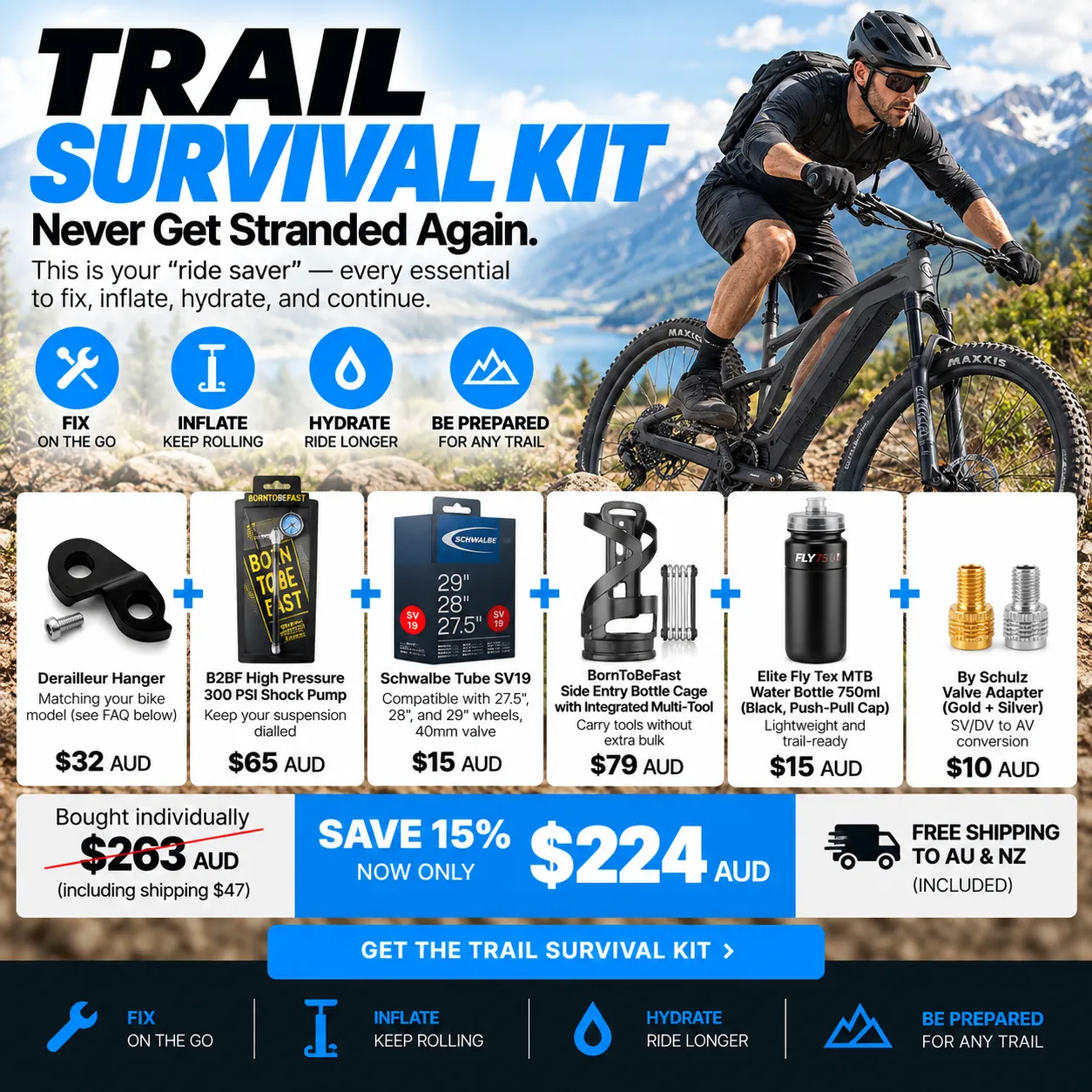 Silverback Trail Survival Kit reparationssæt MTB bundle