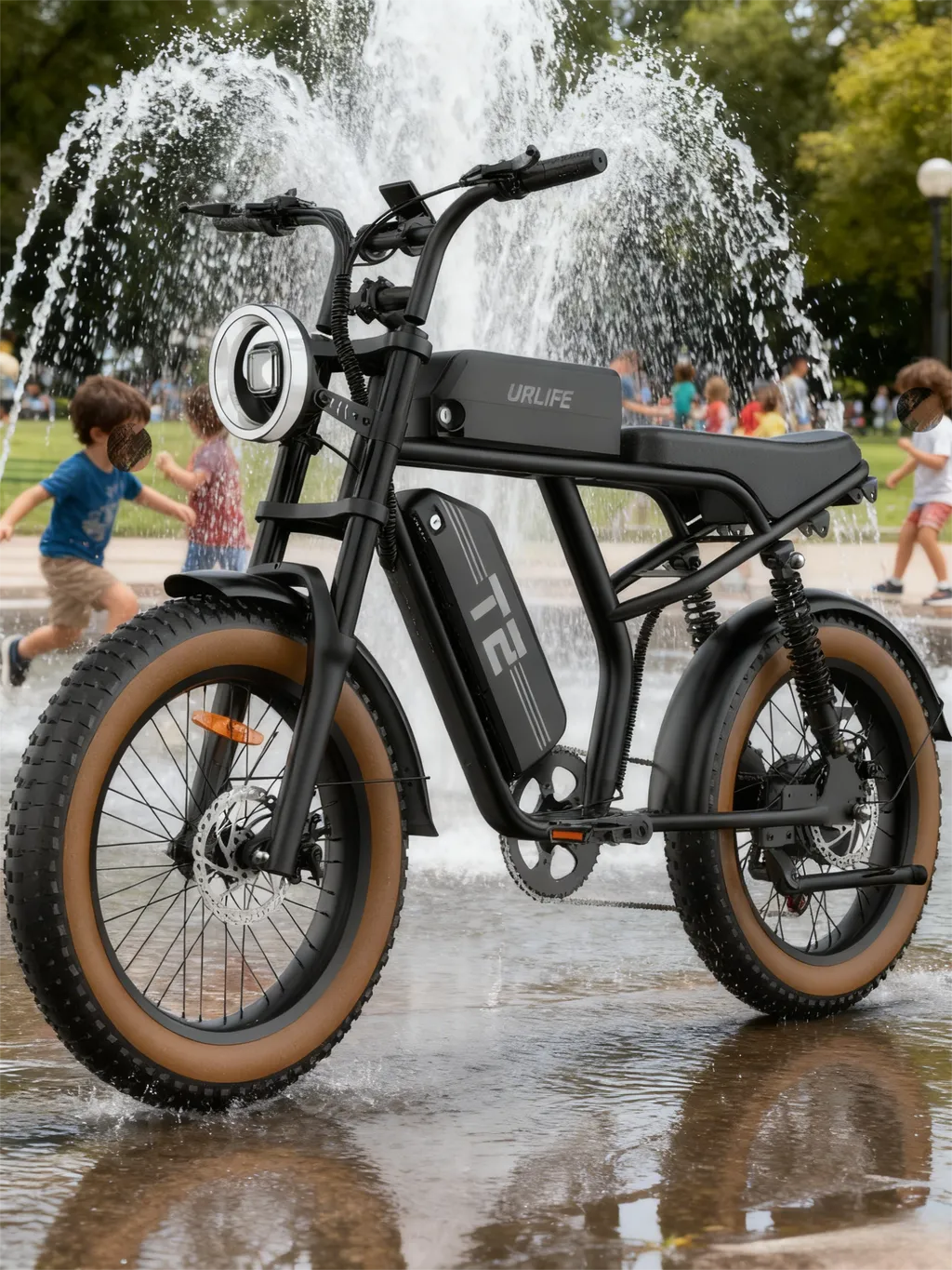 URLIFE T2 elcykel sort EU pendlerklar