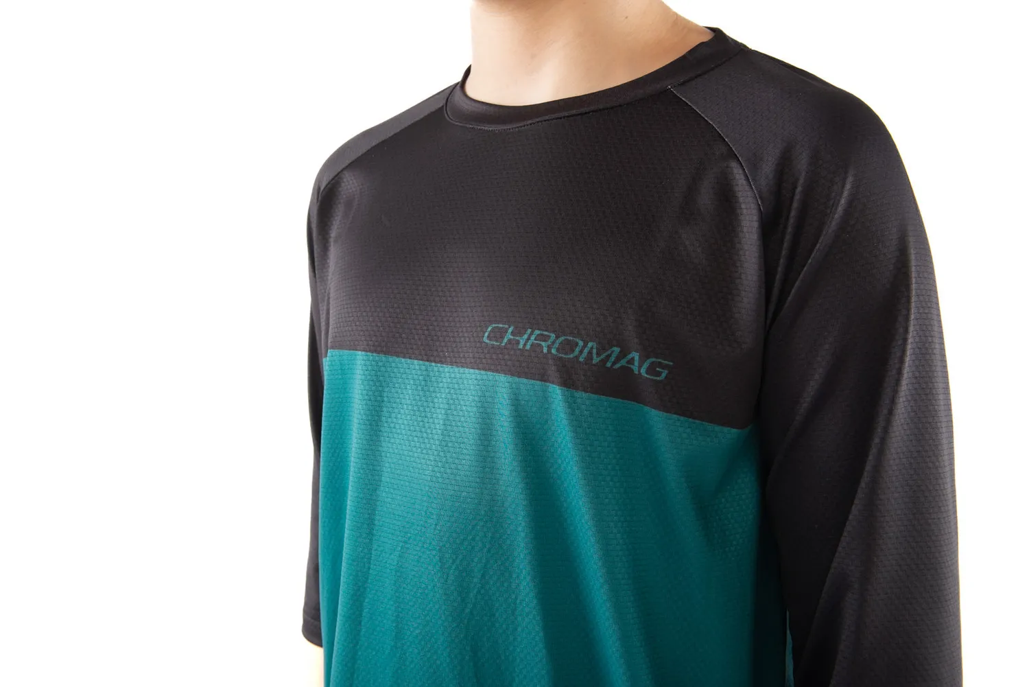 Chromag Mission børnejersey sort/teal 3/4