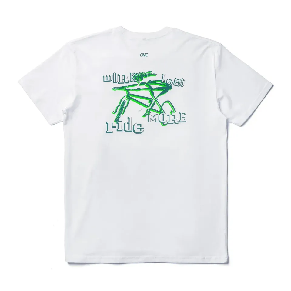 OneUp Work Less T-shirt hvid bomuld