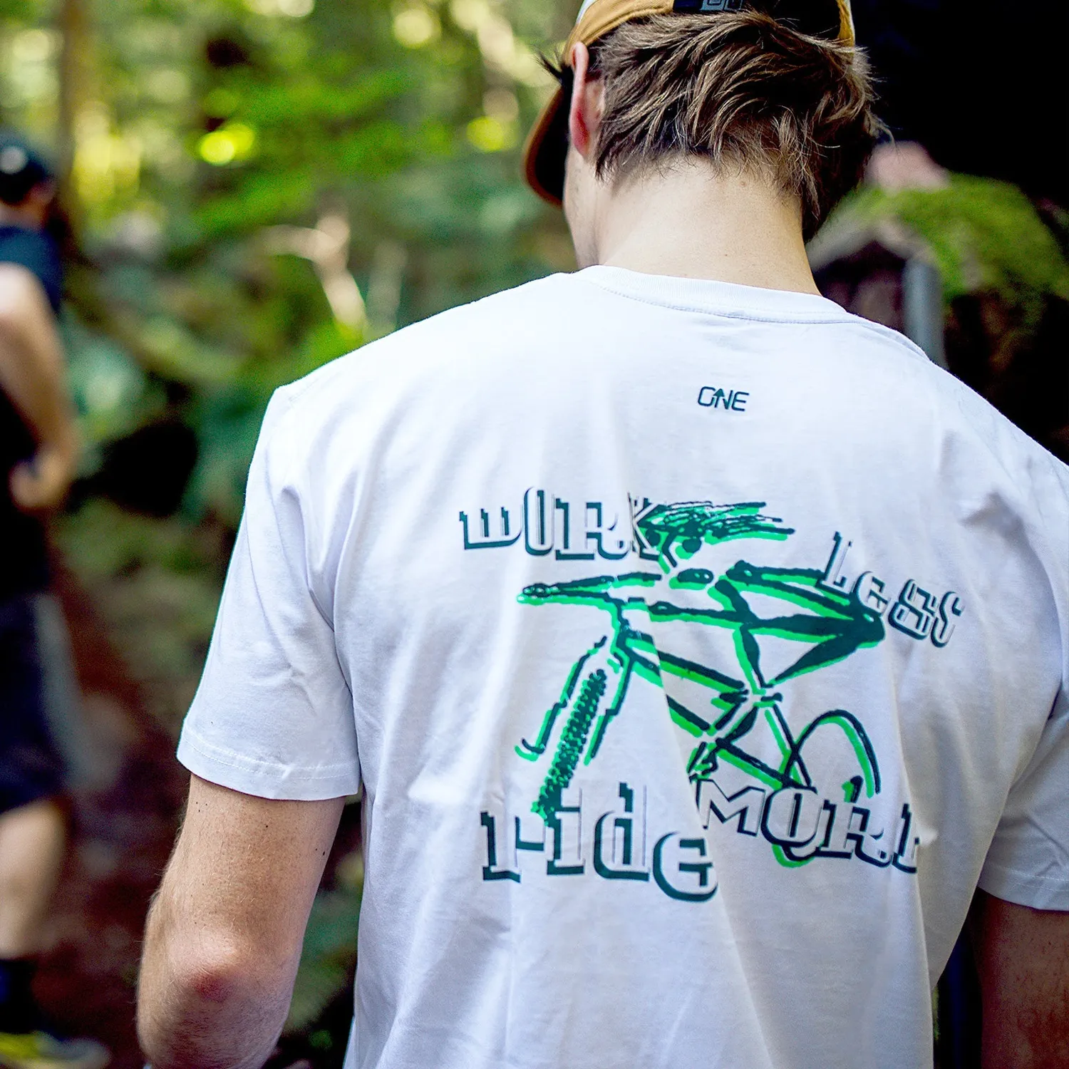 OneUp Work Less T-shirt hvid bomuld