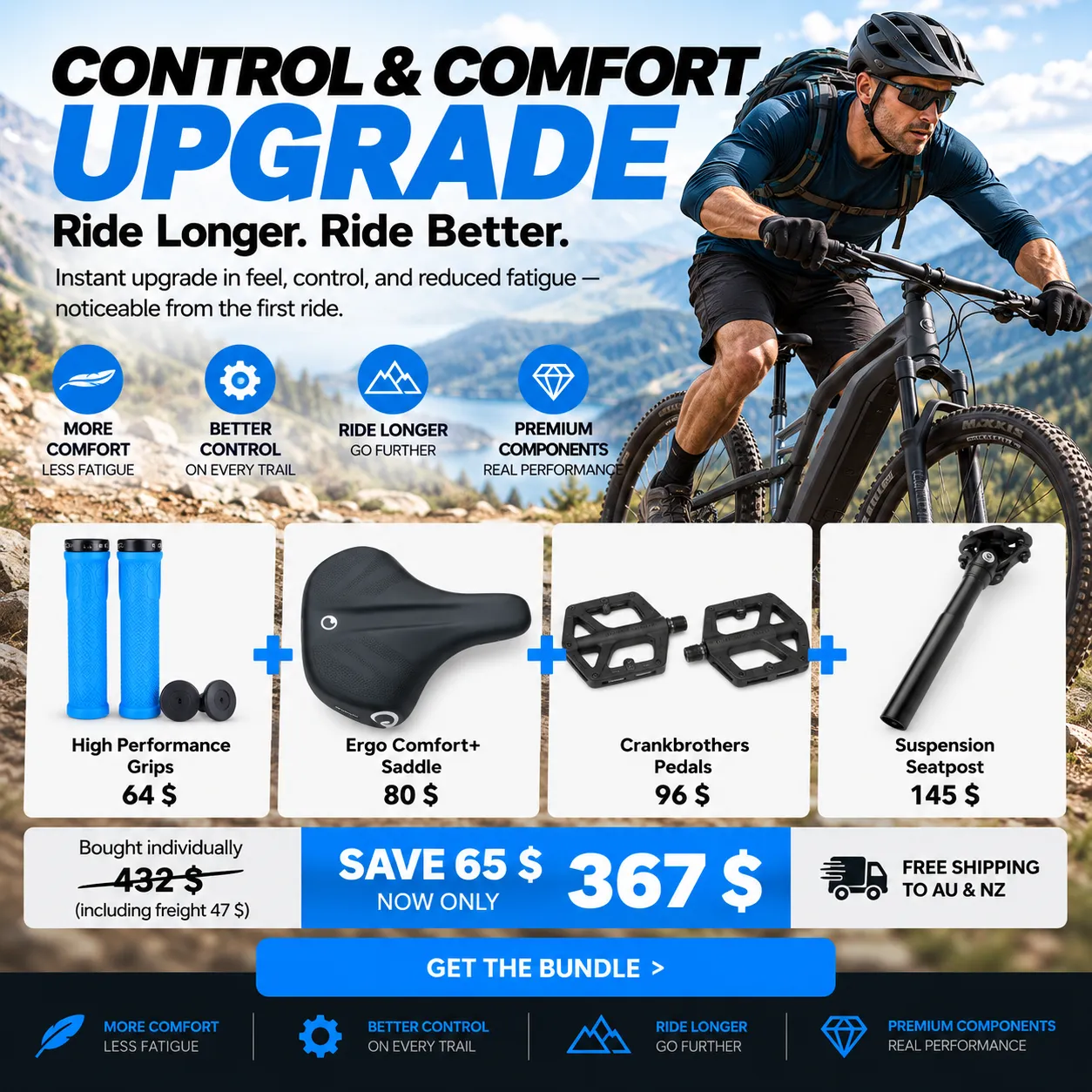 Silverback Control Comfort Kit greb sadel pedaler sæt
