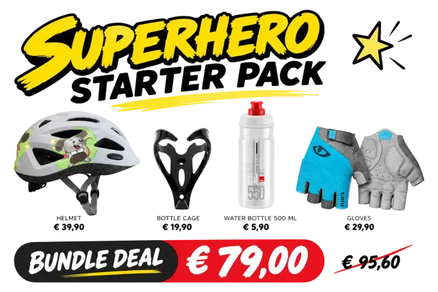 Silverback Superhero startsæt børn hjelm handsker