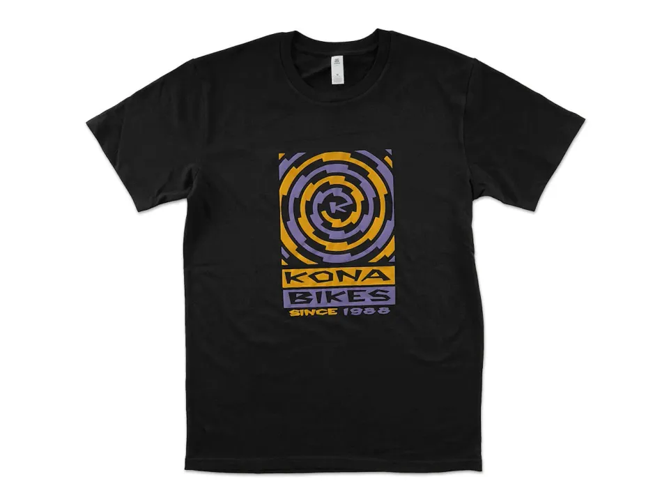Kona Spiral Tee T-shirt sort bomuld retro