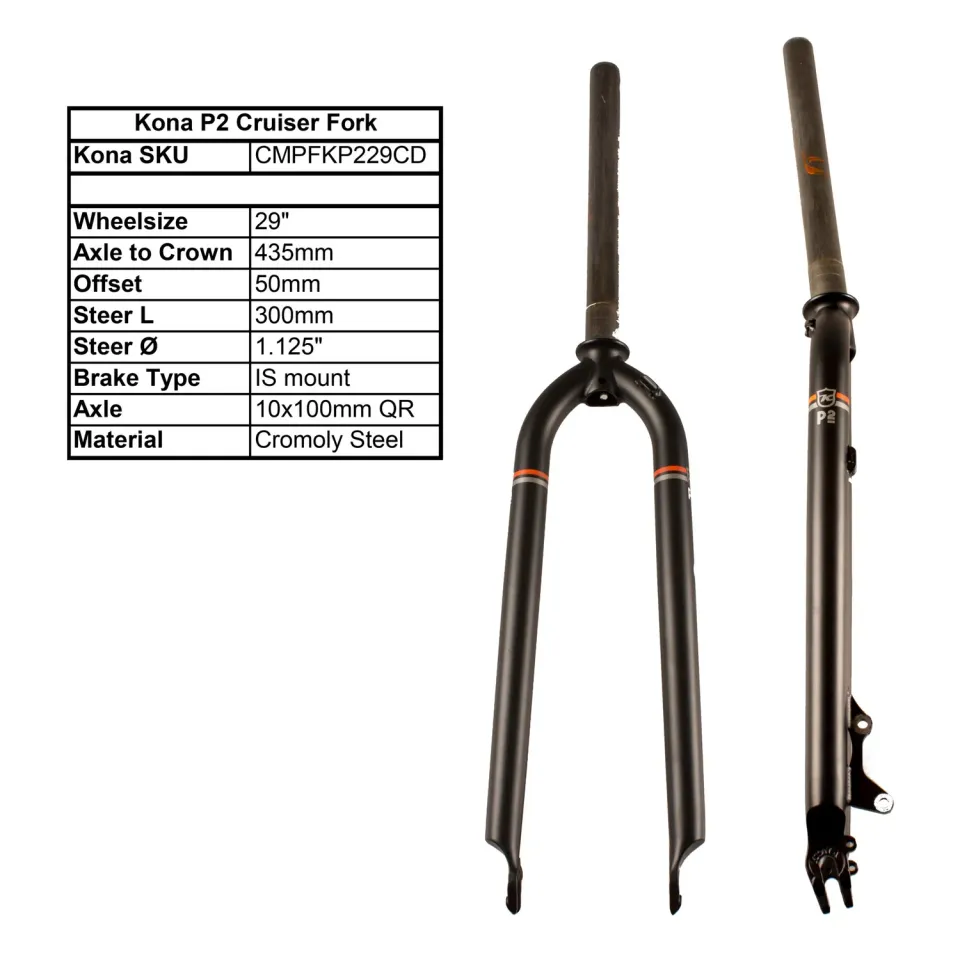 Kona P2 Cruiser forgaffel 29" cromoly matsort