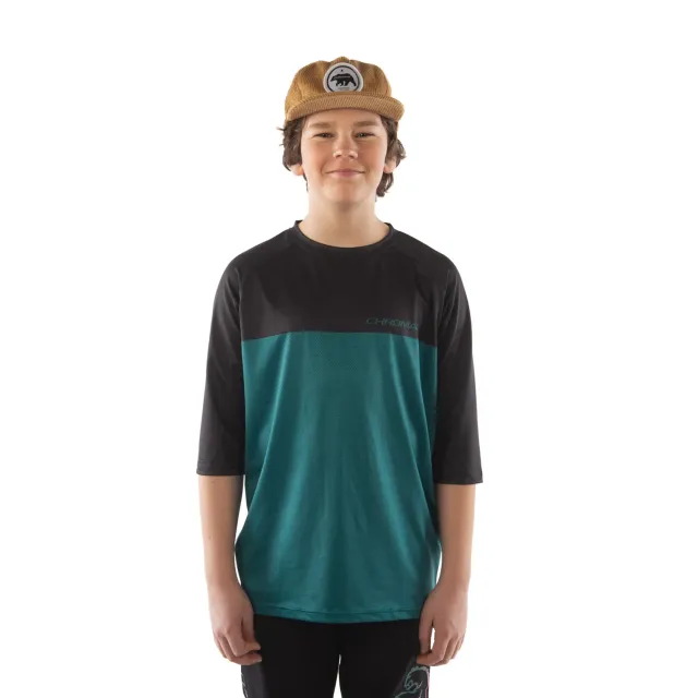 Chromag Mission børnejersey sort/teal 3/4