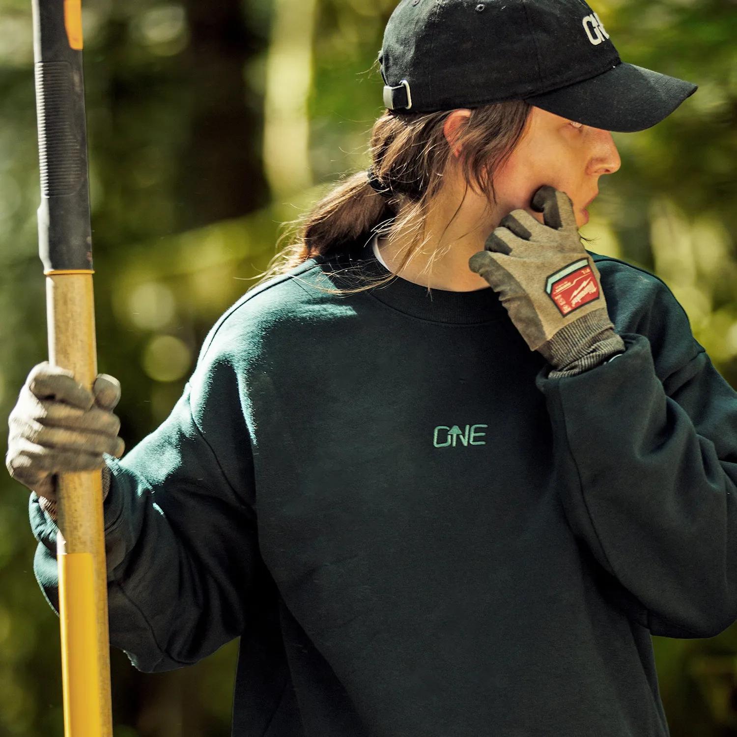 OneUp Embroidered Logo Crewneck sweatshirt grøn