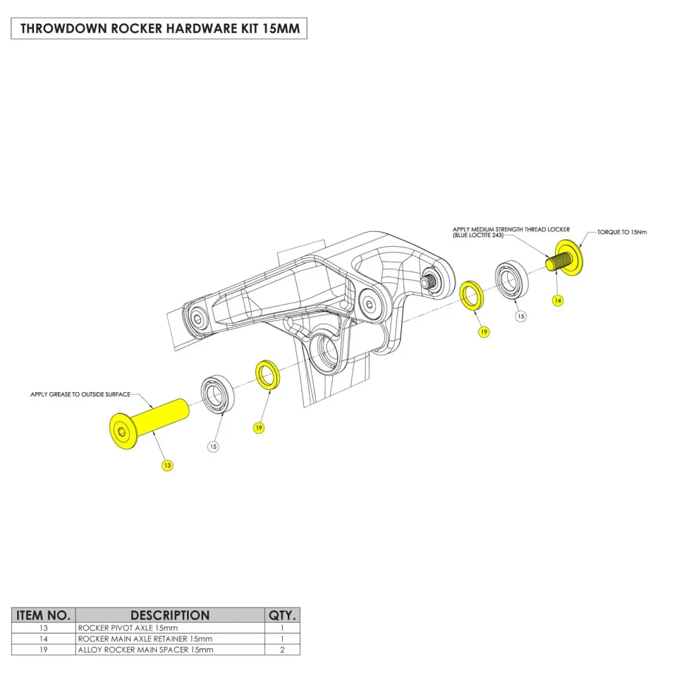 Chromag Throwdown Rocker Hardware Sæt