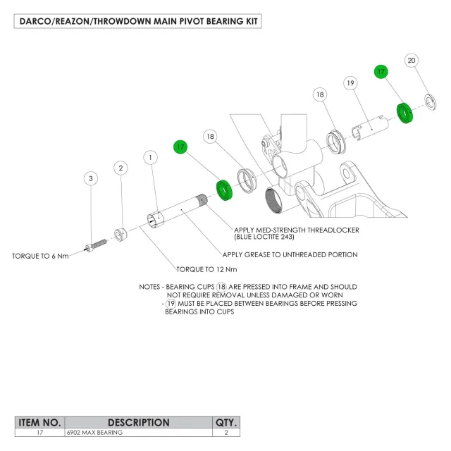Chromag Darco Reazon Throwdown hovedpivot lejesæt stel