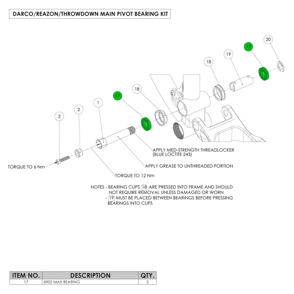 Chromag Darco Reazon Throwdown hovedpivot lejesæt stel