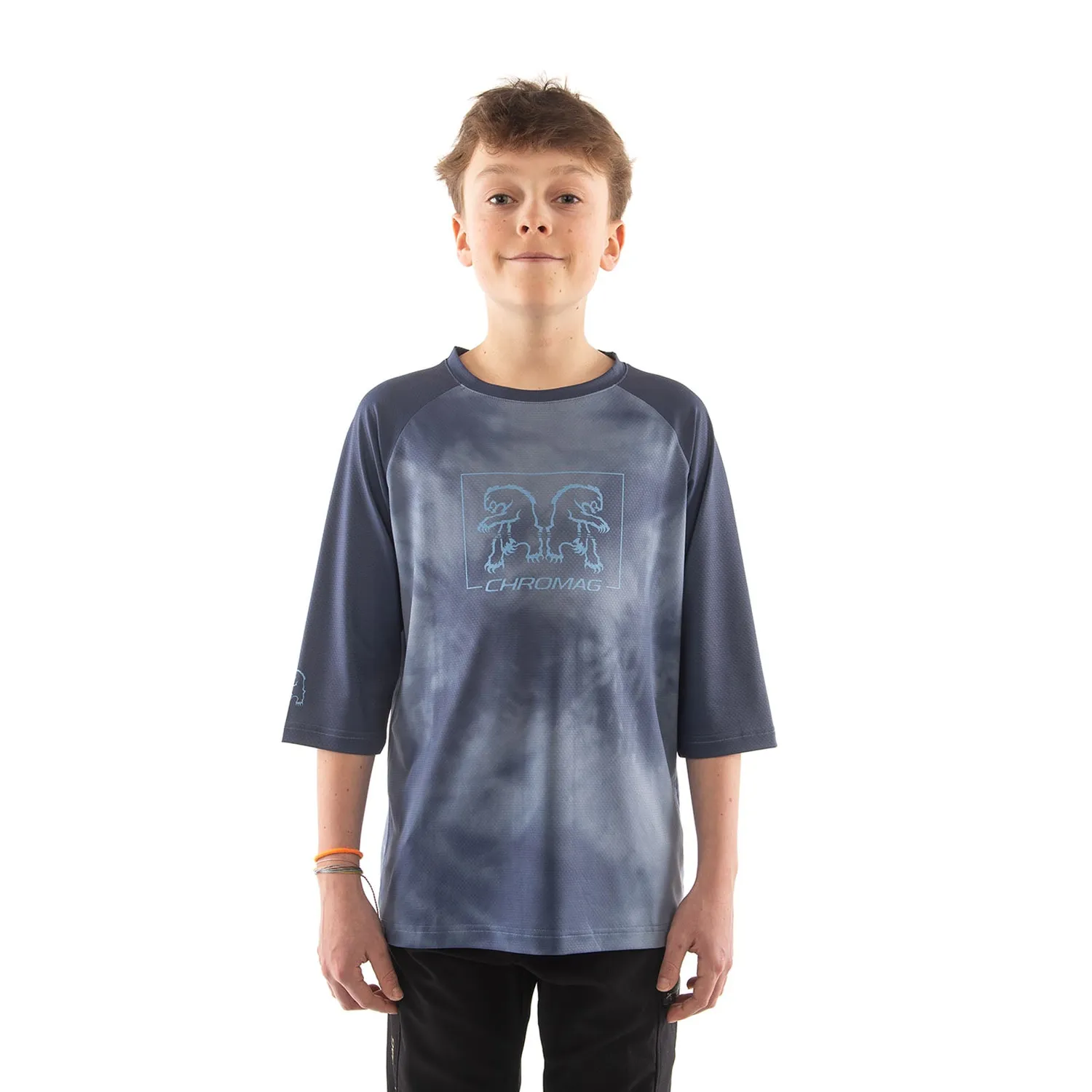 Chromag Mission børnejersey sort/teal 3/4