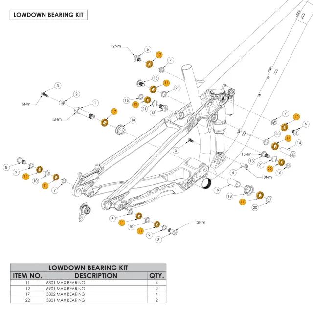 Chromag Lowdown Bearing Kit lejesæt komplet