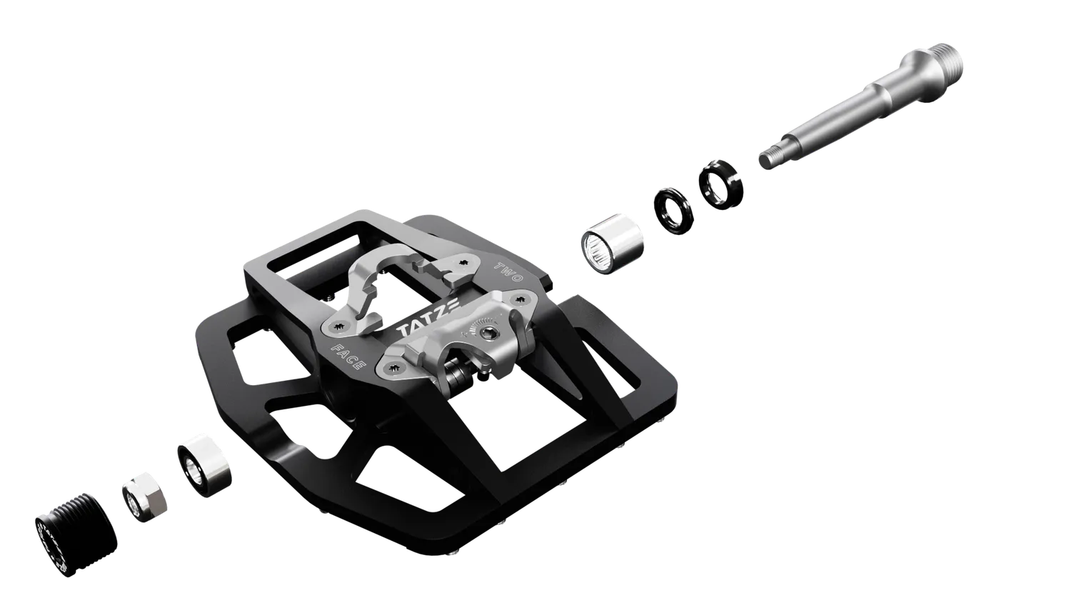 TATZE TWO-FACE 2 kombipedal sort SPD 16 PINs