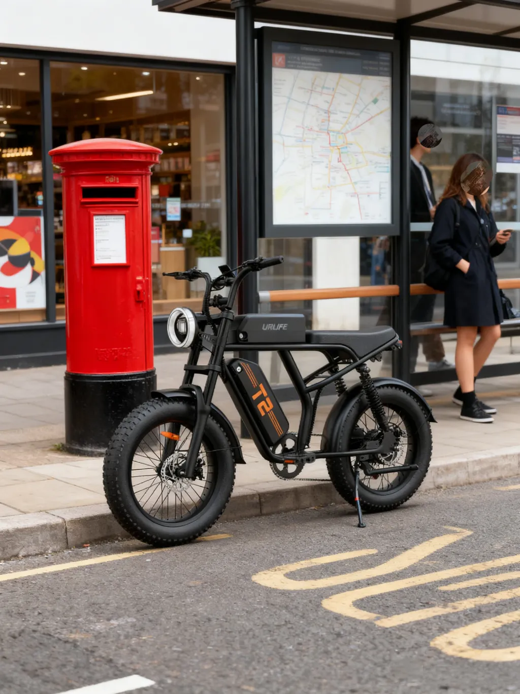 URLIFE T2 elcykel sort US pendlerklar
