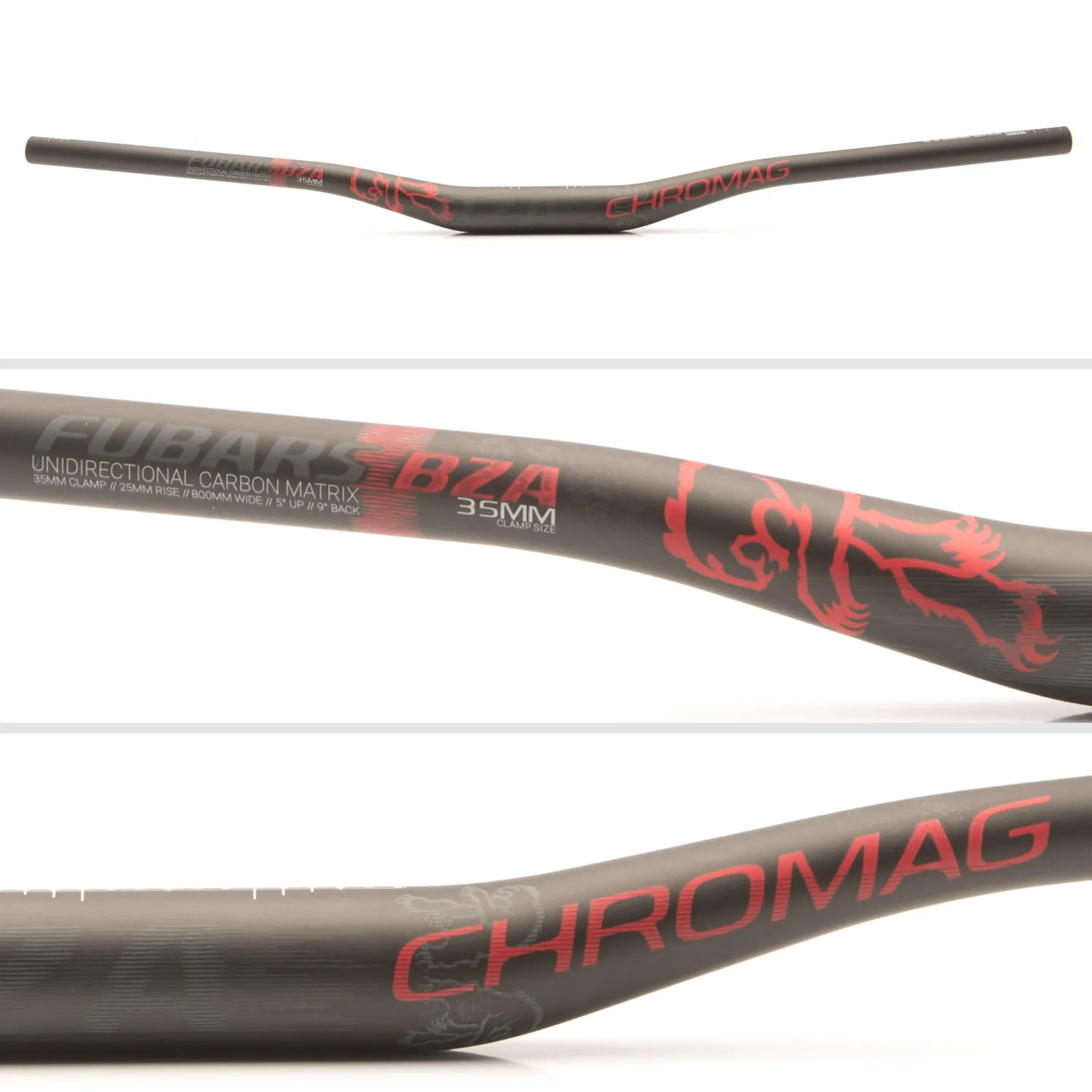 Chromag BZA styr carbon 35 mm sort/grå 15 mm