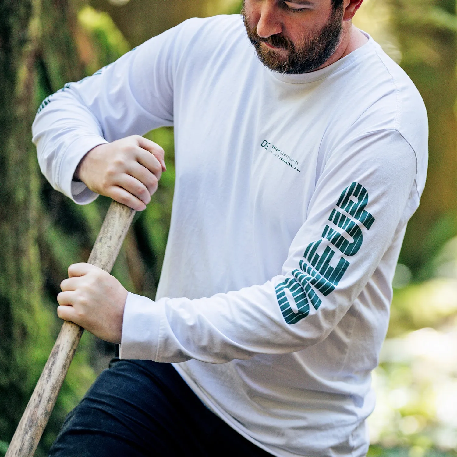 OneUp Team Logo langærmet t-shirt bomuld