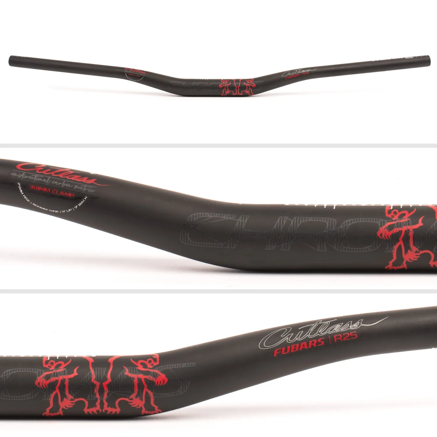 Chromag Cutlass styr carbon 31,8mm sort rød