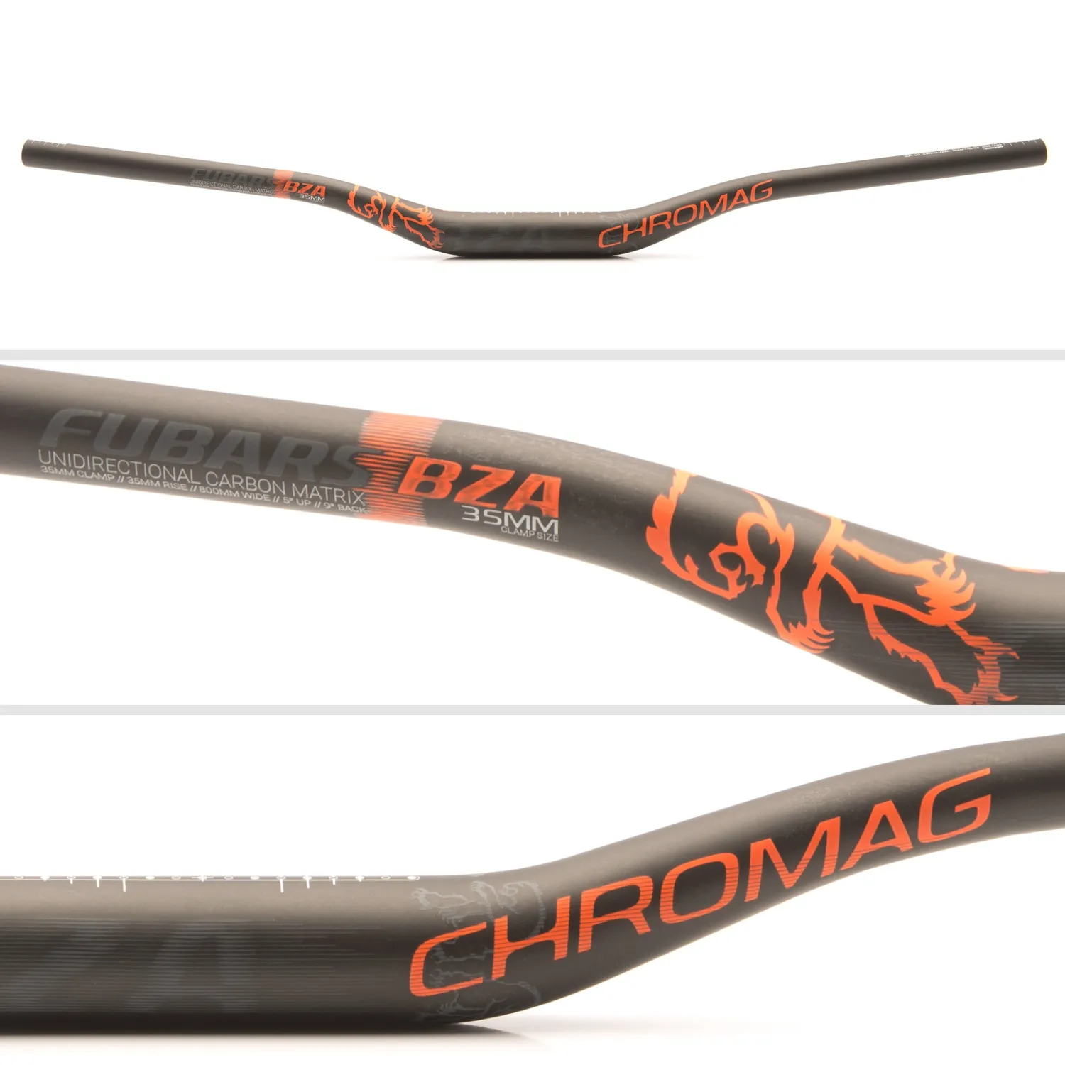 Chromag BZA styr carbon 35 mm sort/grå 15 mm